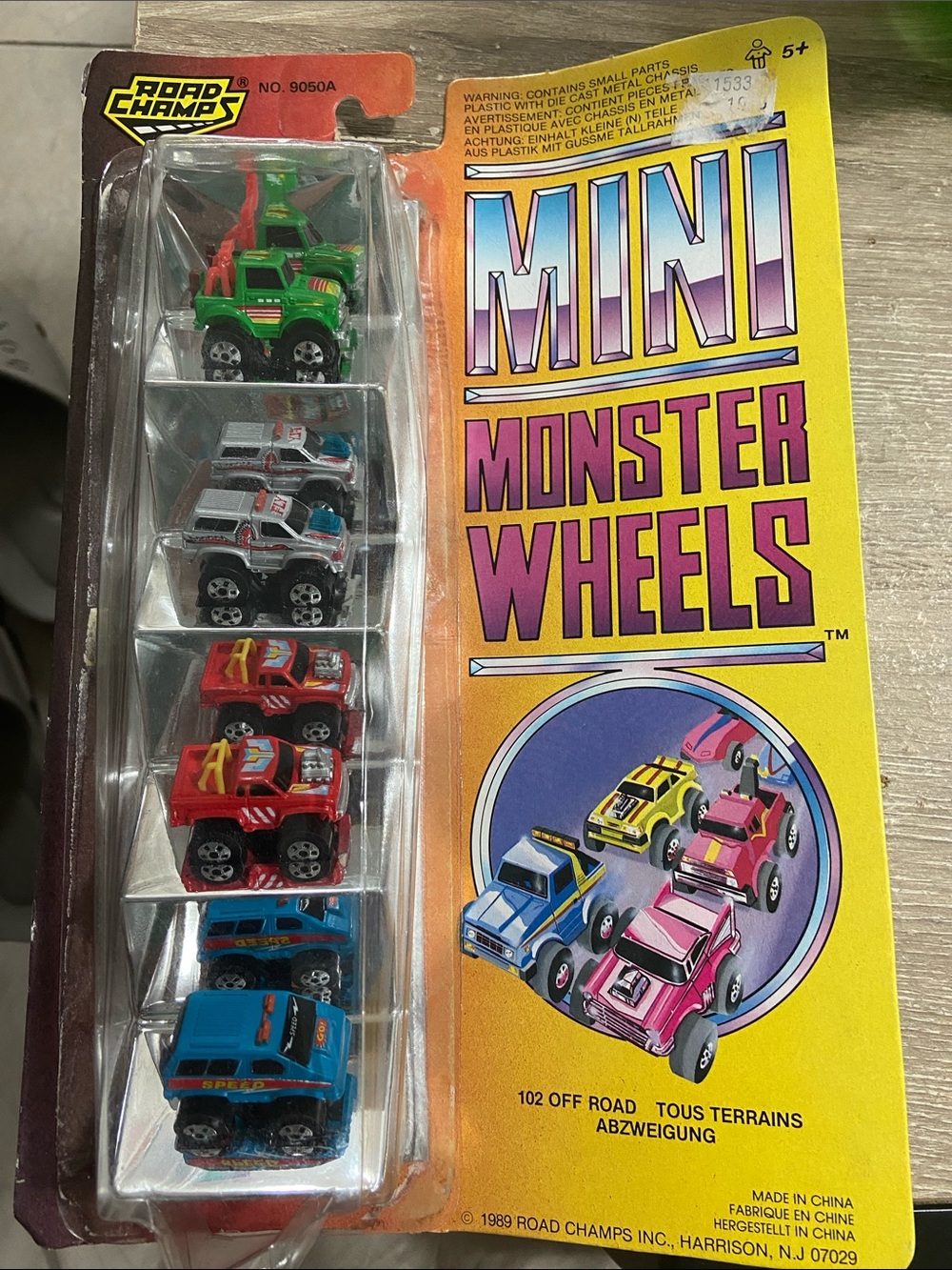 Vintage 1989 Road Champs Mini Monster Wheels 102 Off Road Toy Car Pack